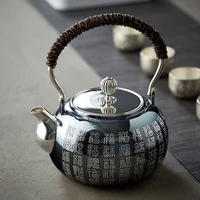silver pot sterling silver handmade teapot s999 sterling silver kettle tea set baifu brightening pot