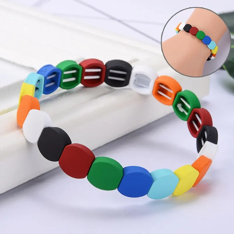 Новый Красочный браслет с уникальной радужной эмалью ручной работы унисекс