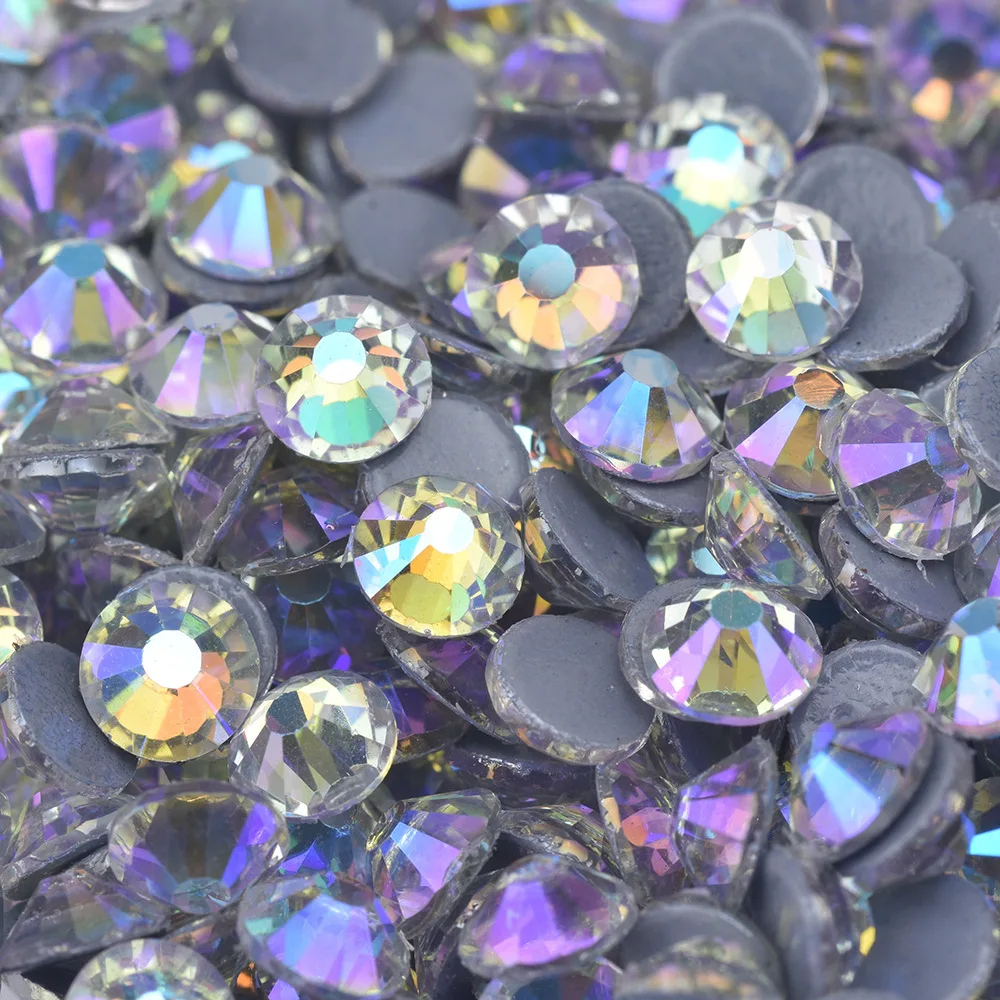 SS3-40 Горячая фиксация Стразы для ногтей стеклянные 3D украшения плоские кристаллы