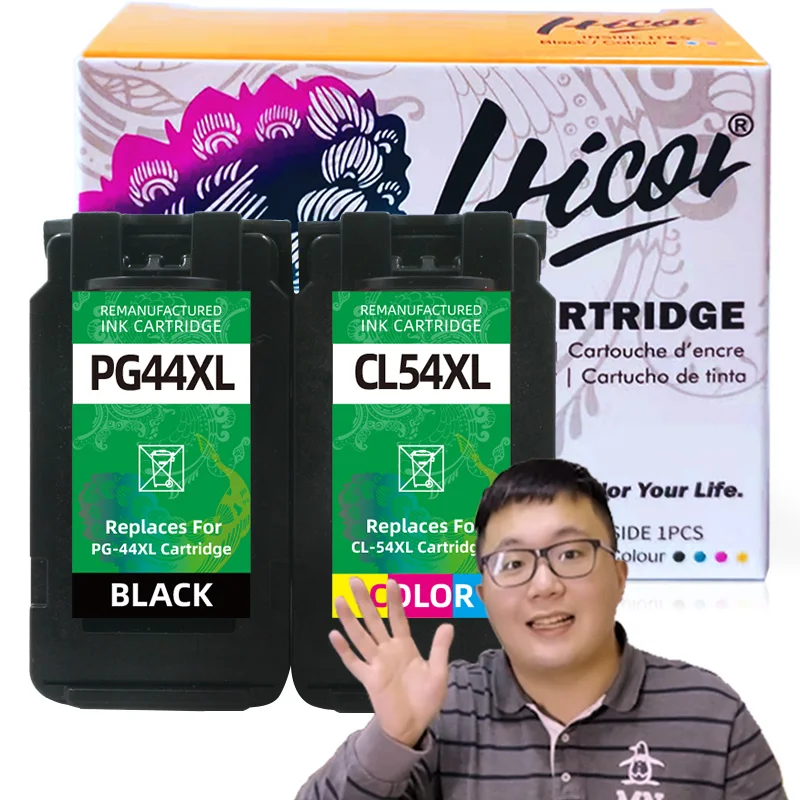 Картридж чернильный Hicor PG44, черный, CL54, совместимый с Canon Pixma E401, E402, E461, E471, E481