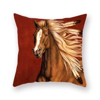 45x45cm new weed horse throwing pillowcase vintage animal print fashion home family chair cushion cover decorations for