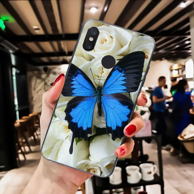 A16 MaiYaCa красная бабочка на белой розы цветок чехол для телефона для Xiaomi Redmi8 4X 6A S2 5A Redmi 5 5Plus Note7 8Pro 7A 6A - Цвет: A16