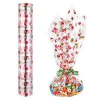 stobok 2 5 mil christmas cellophane wrapping paper santa clause words xmas pattern cellophane wrap roll gift crafts flower