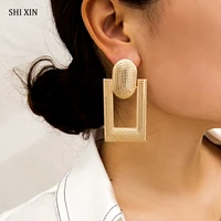 shixin big drop earrings for women geometry statement earrings 2022 korean fashion jewelry stylish large hanging earings female