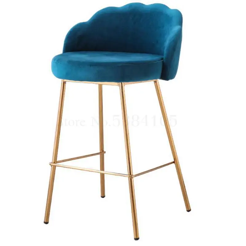 Барный стул роскошный современный простой Мягкий тканевый высокий в