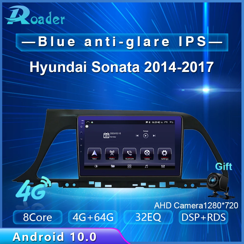 Автомобильный мультимедийный плеер Roader Android 10 0 автомобильный DVD для Hyundai Sonata 2014 2017