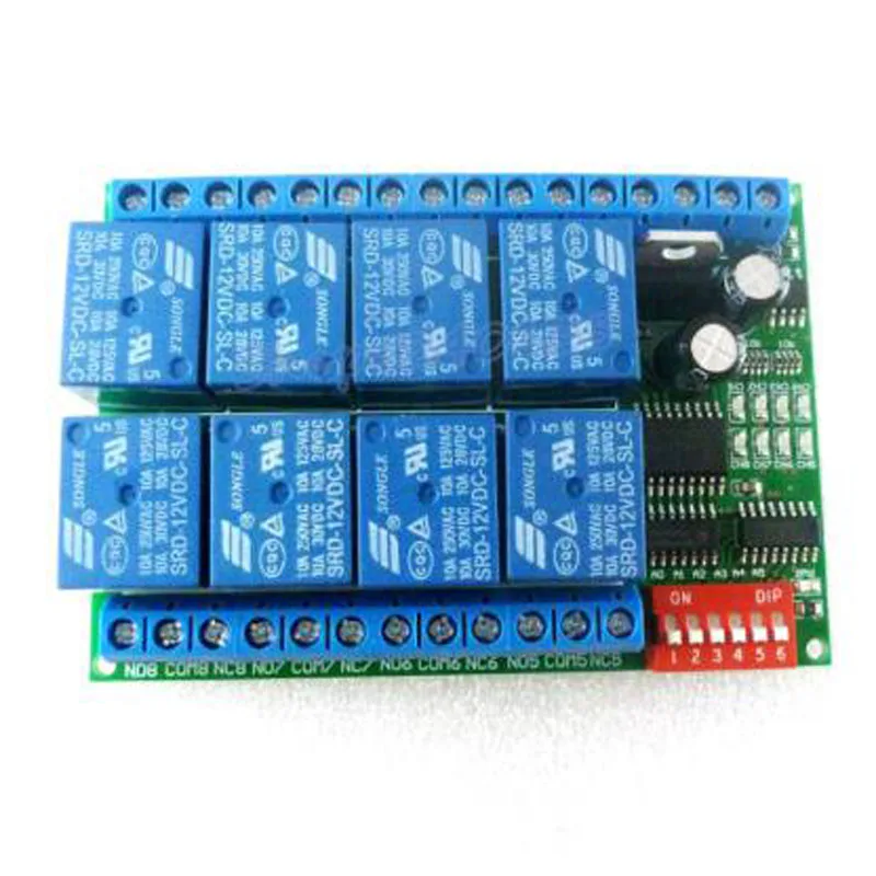 Релейный модуль Modbus RTU 485 8 каналов 12 В постоянного тока RS485 пульт дистанционного
