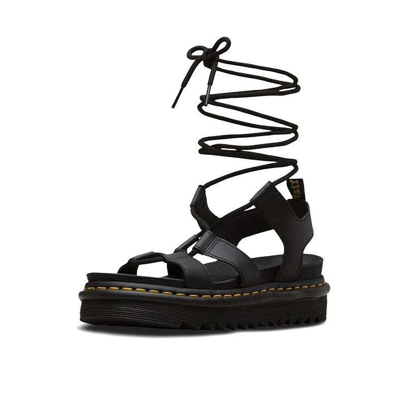 

2021 summer new sandals tie laces thick soled ROMAN SANDALS Korean fashion women's shoes