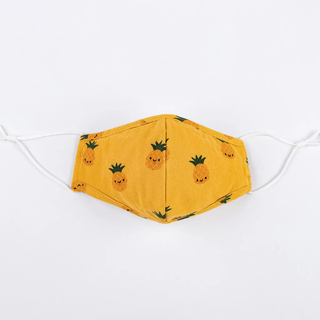 Модные женские маски для лица с мультяшным рисунком ананаса маска улицы езды на