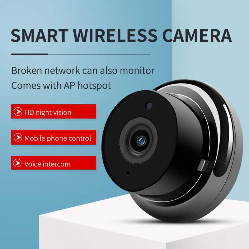 

BEESCLOVER 720P Home Security Wireless Monitor Mini WiFi Camera Night Vision Motion Detection Indoor Outdoor Video Recorder r60