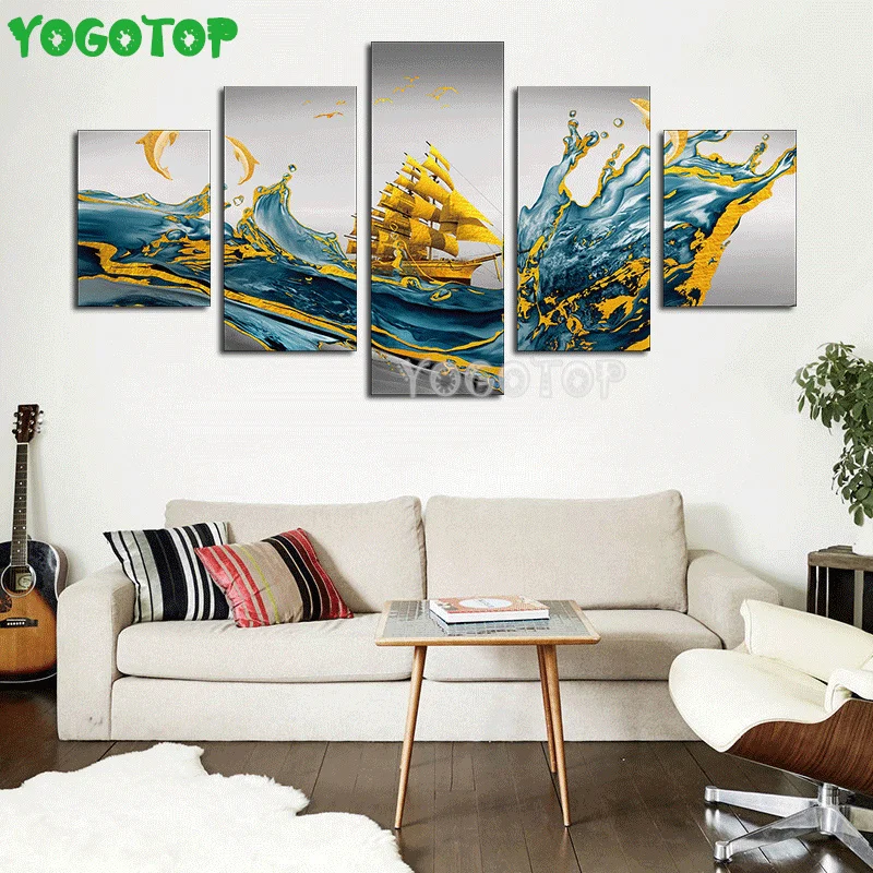 

5 шт., набор для алмазной вышивки «Лодка»