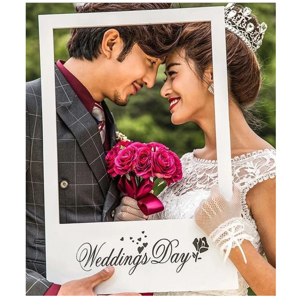 

Creative Wedding Day DIY Paper Photo Frame Photo Booth Props for Wedding
