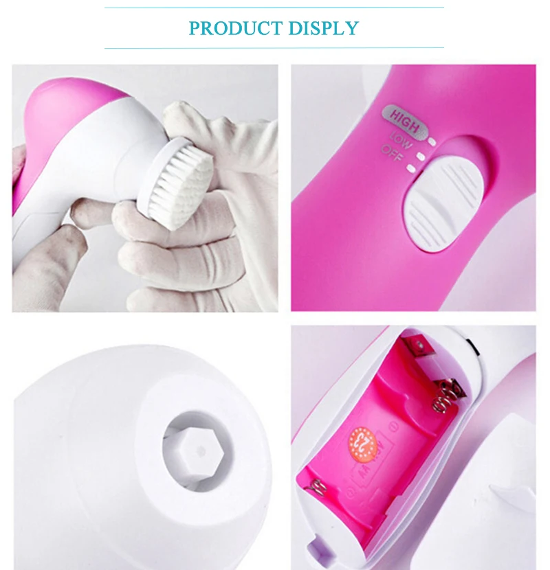 Электрическая Очищающая щетка для лица Deep Clean 5 в 1 машинка мытья очиститель