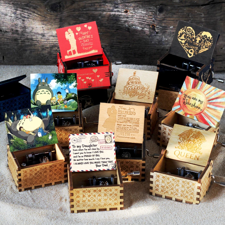 Музыкальная шкатулка для парка Юрского периода Totoro античная резная деревянная