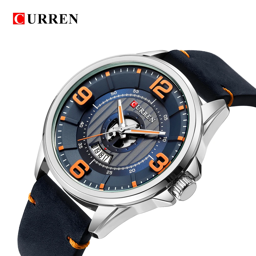 

CURREN Fashion Casual Business watches Mens Luxury Leather Strap Quartz Mens Sports Watches Clock Hodinky Masculino 8305