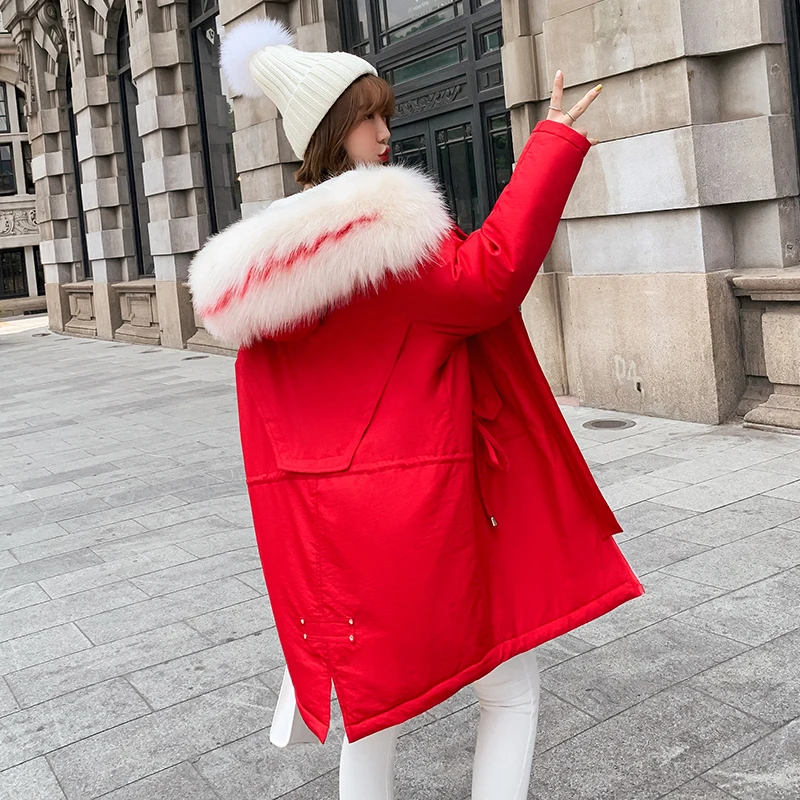 Fitaylor зимняя теплая хлопковая стеганая длинная Парка женская куртка с капюшоном