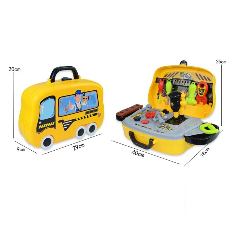 

Kids Pretend Play Simulation Toys with Suitcase Children Role Playset Bus Toys