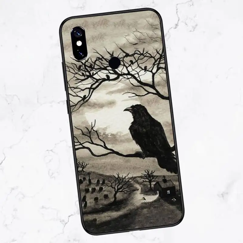 

Dark crow evil horror Phone Case For Xiaomi Redmi 7 8 9t a3Pro 9se k20 mi8 max3 lite 9 note 9s 10 pro