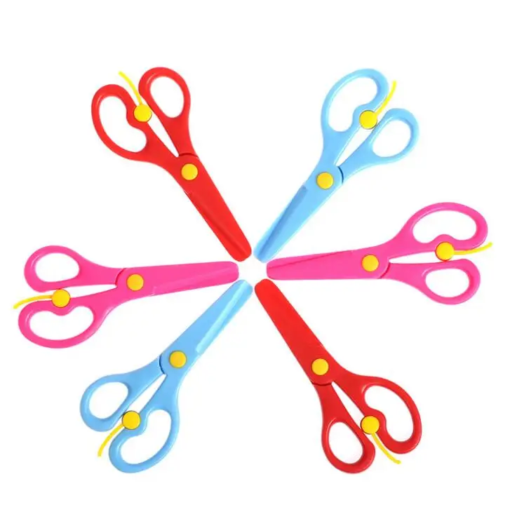 

Mini Safety Round Head Plastic Scissors Student Kids Paper Cutting Supplies for School
