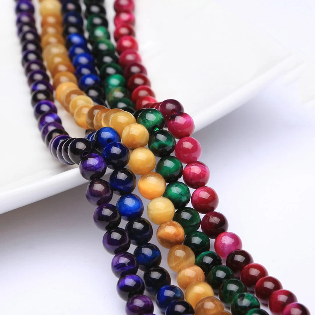 Натуральный тигровый глаз 4-12 мм круглые бусины из драгоценных камней для