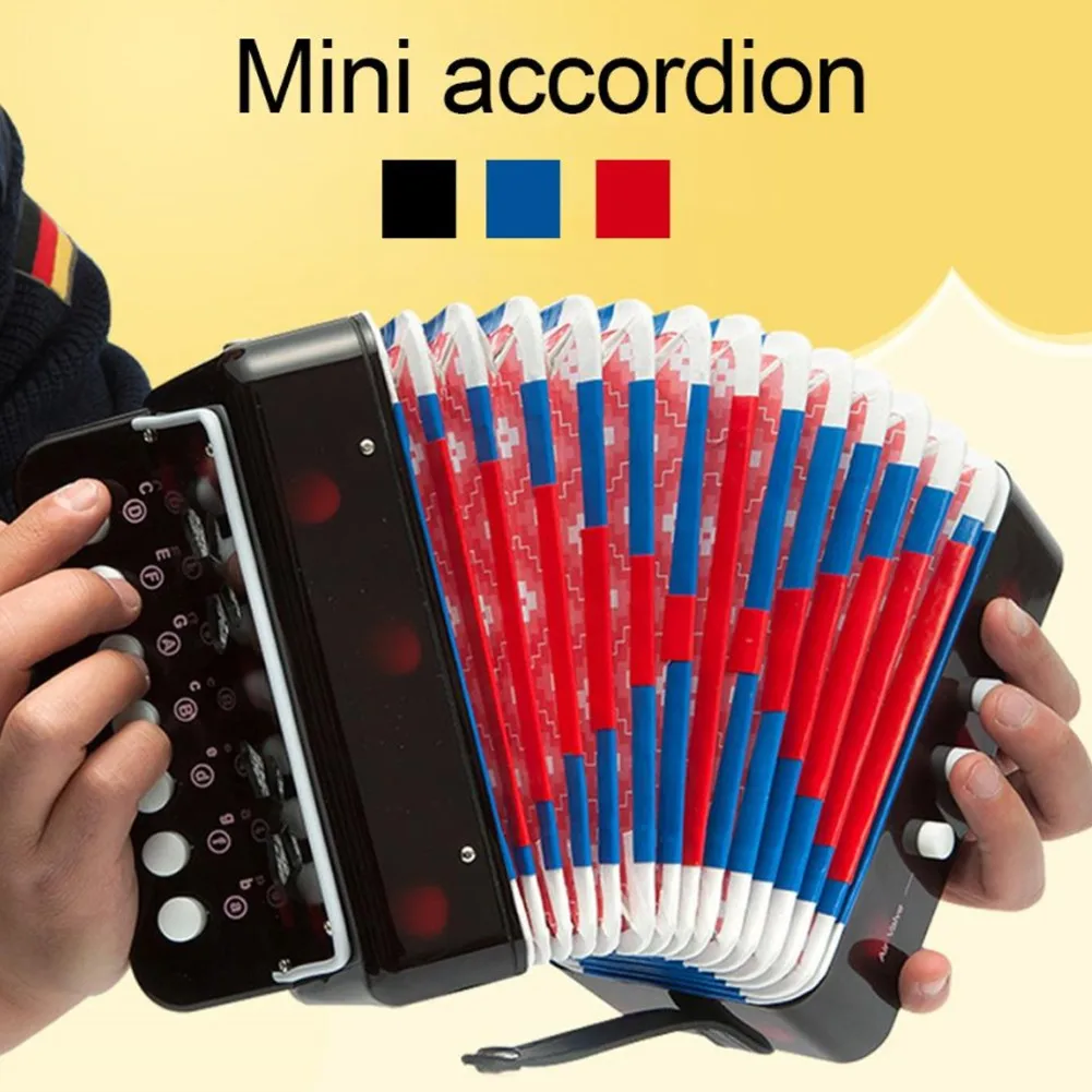 

7-Key 3 Buttons Mini Sccordion Children Educational Toy Musical Instrument Gift ABS Engineering Plastic Accordion Toy Gift