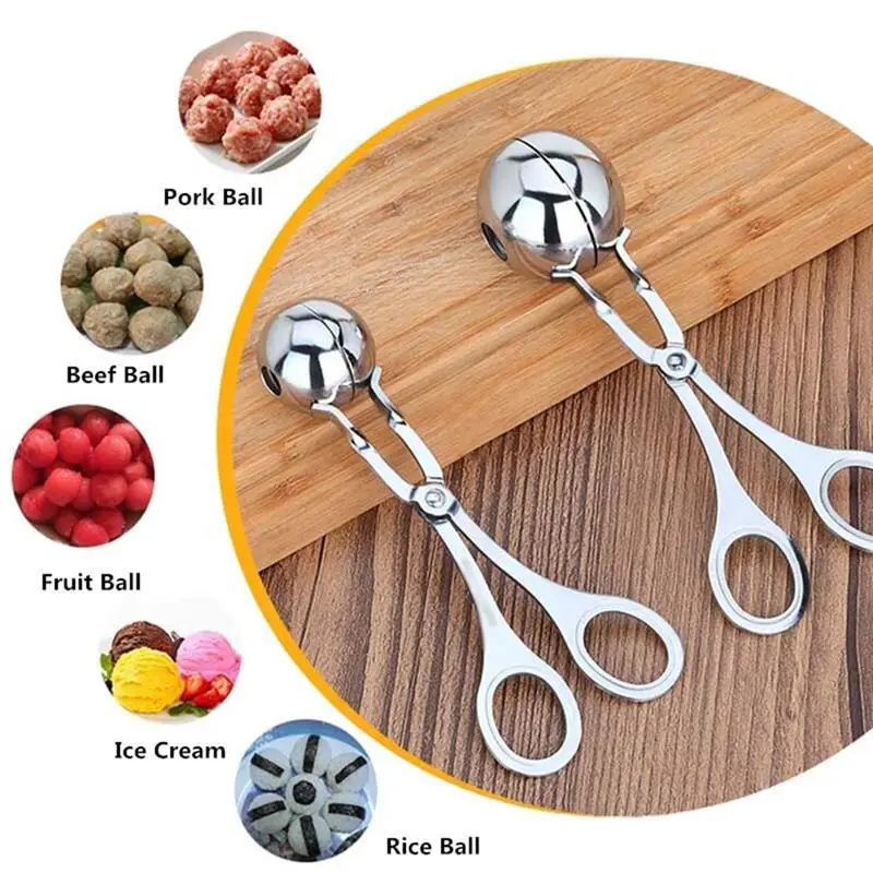 Kitchen Stainless Steel Scoop Meatball Maker Home Mould Clip Spoon Cooking Convenient Small Tool | Дом и сад