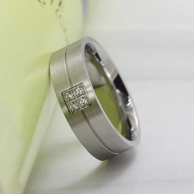 Мужские обручальные кольца 2017 из нержавеющей стали 316L с фианитами мужские