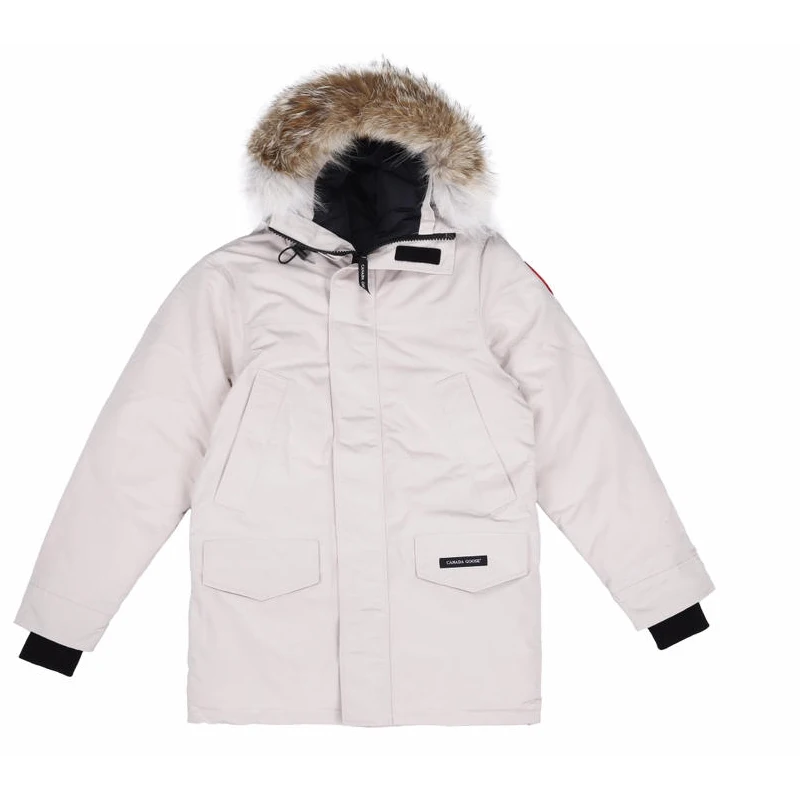 Мужская зимняя куртка с натуральным мехом койота на гусином пуху Классическая