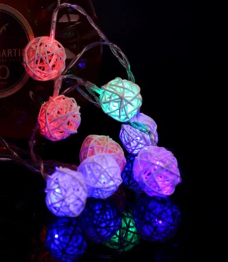 

Hot New Fashion 10 LED Color Rattan Ball String Fairy Lights For Xmas Party Wedding High Quality