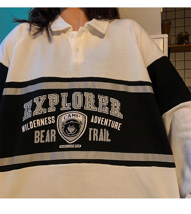 Женский свитшот с длинным рукавом принтом медведя | Женская одежда