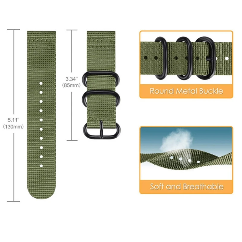 

Suitable for huawei Gt2e Nylon Three-buckle Watch Strap Watch2pro Nylon Strap Gt Bracelet 22mm R7UC