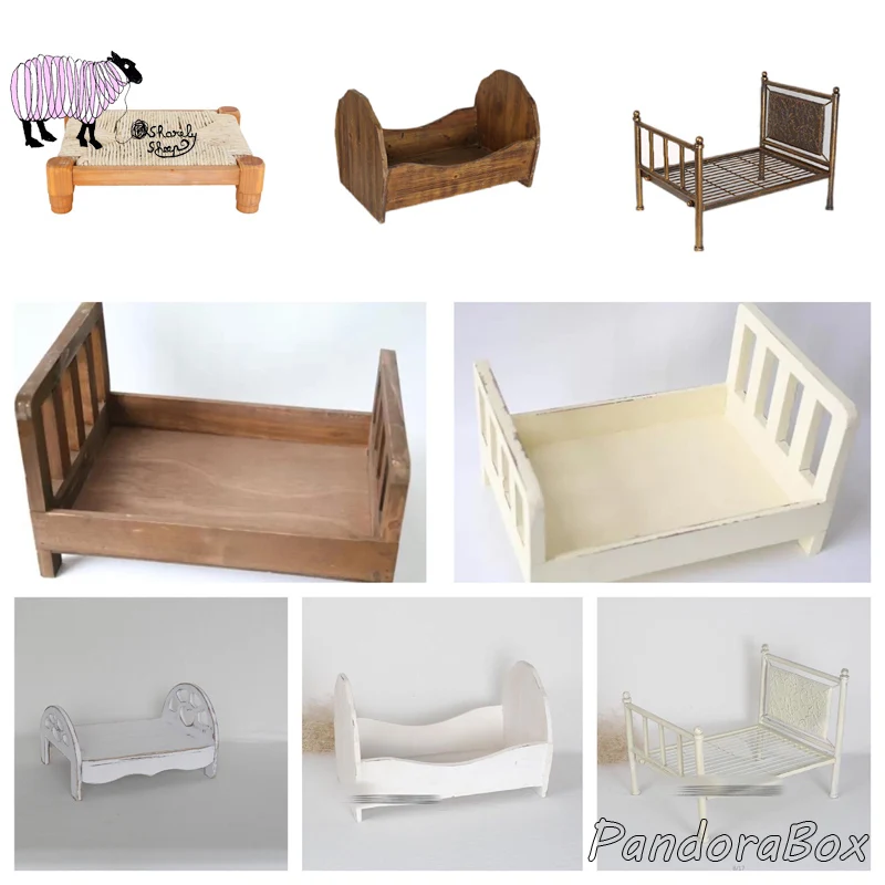 Реквизит для фотосъемки новорожденных детей деревянная кровать детской