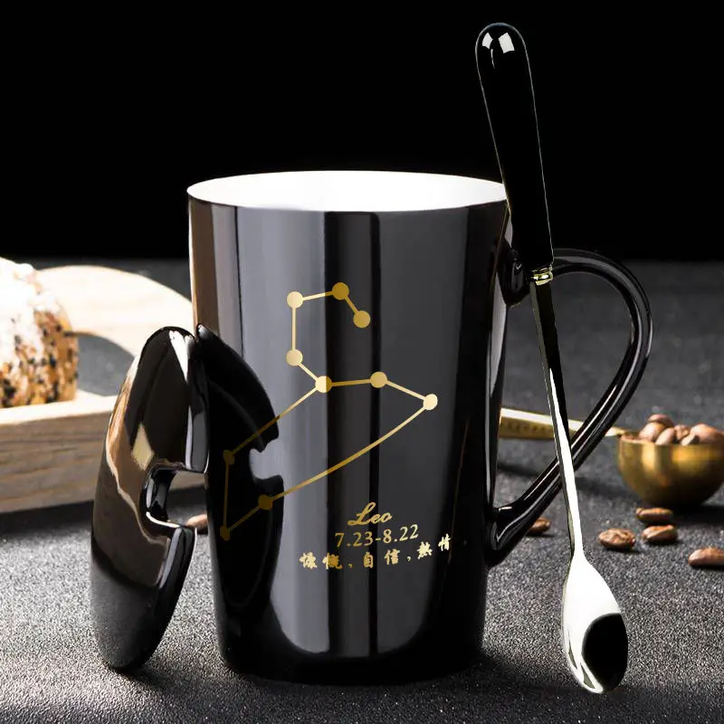 Чашка керамическая чашка кружка с крышкой ложкой Мужская и женская пара