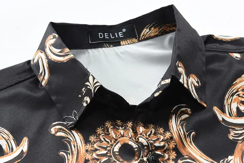 

Men's shirt Camisar Autumn/winter print long sleeve shirt for men casual lapel shirt for men top street dress Camisar for men