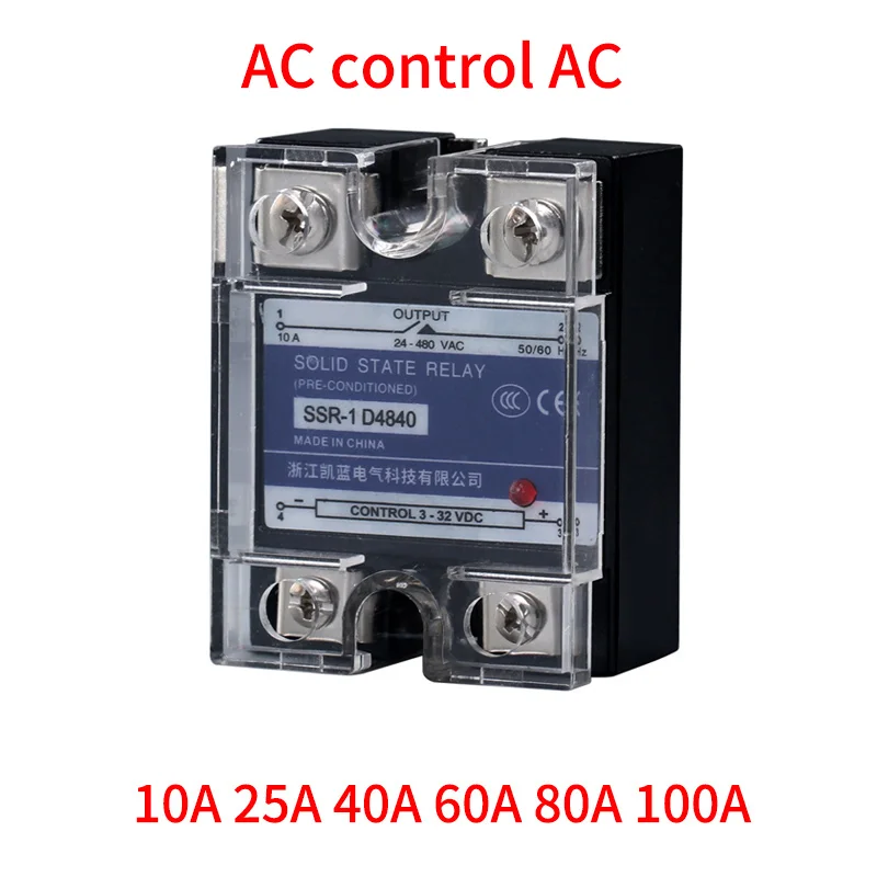 SSR-10AA 25AA 40AA SSR однофазный радиатор переменного тока с управлением от 70-280VAC до 24-480VAC