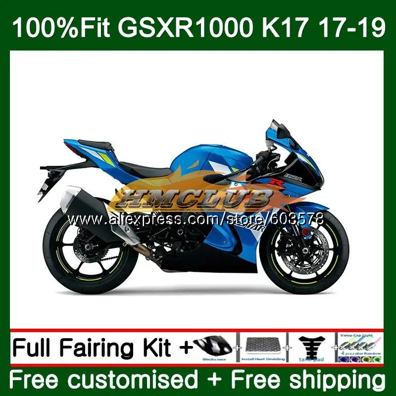 

Injection For SUZUKI GSXR 1000 CC GSX R1000 17 18 19 15CL.18 L7 L8 GSXR-1000 K17 GSXR1000 2017 2018 2019 Gloss blue Fairings