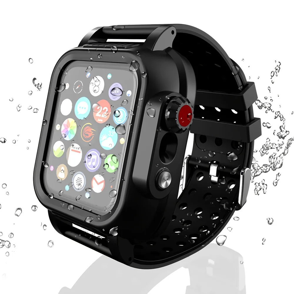 

38/40/42/44 mm Watch Waterproof Case for Series 6 5 4/SE, Full Sealed Protective iWatch Case with Built-in Screen Protector