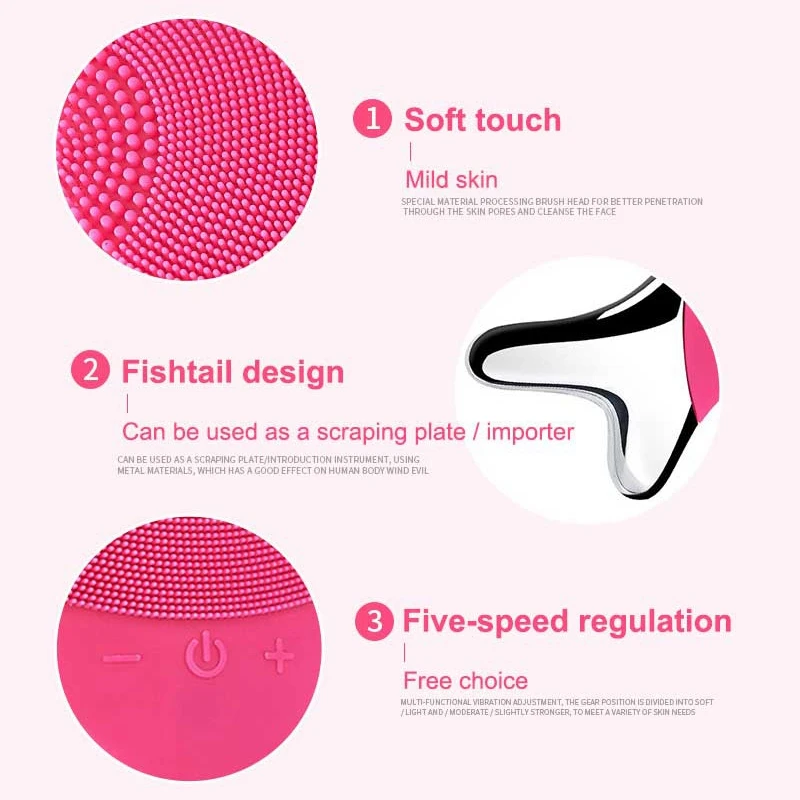 Электрический моющий инструмент для чистки лица щетка очиститель V красоты