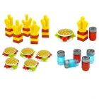 Город Друзья кубики MOC гамбургеры чипсы фаст фуд запчасти Строительные блоки совместимы все бренды творческие игрушки для детей