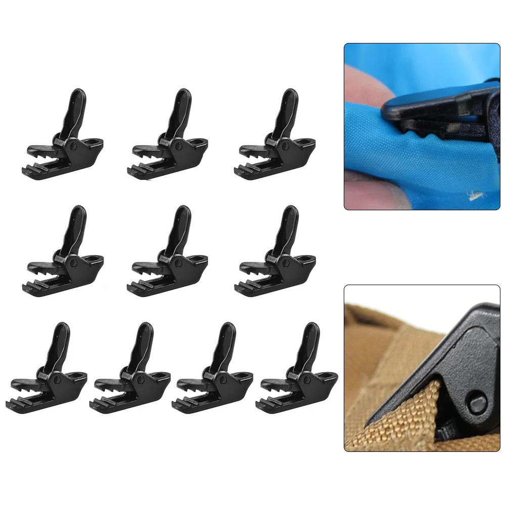 

Tent Clamp Tent Clip Tarp Clamp Heavy Duty Outdoor Plastic Windproof Canopy Accessories Black For Camping Use 10PCS Tent Clamp