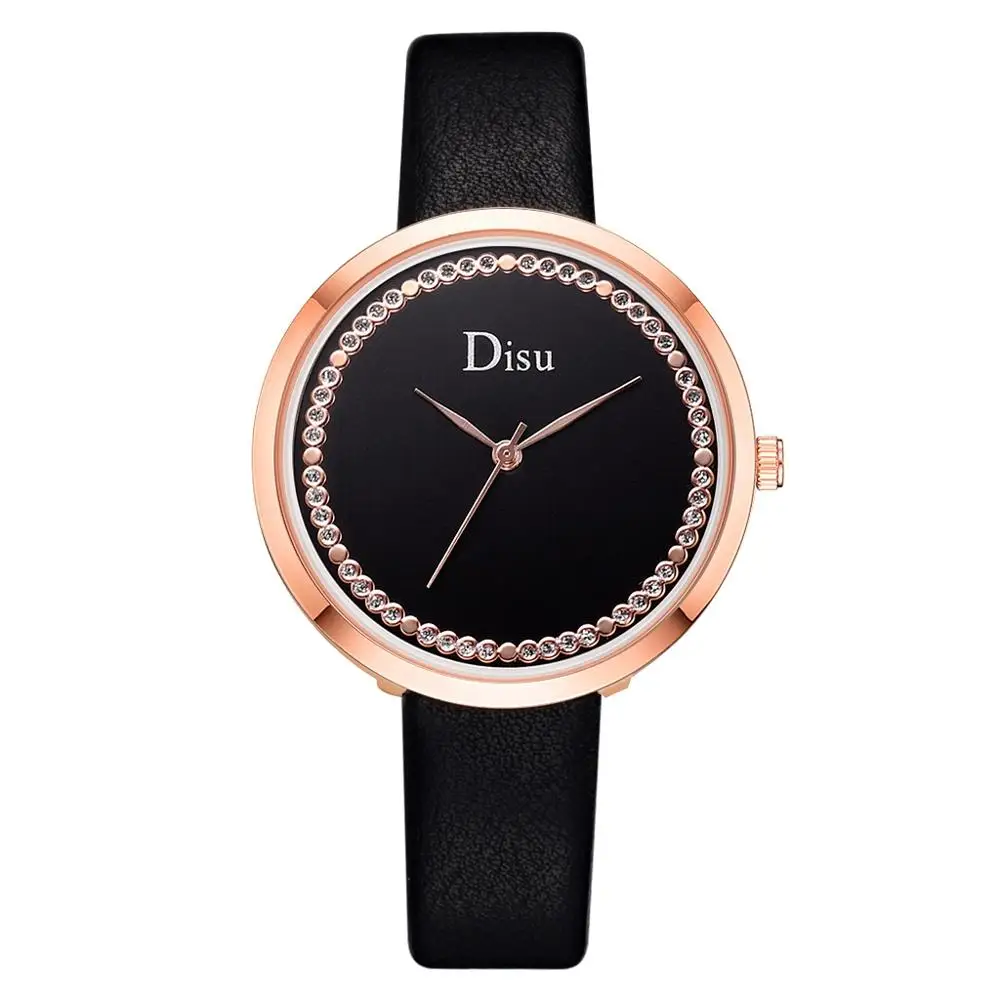 

Disu Brand Fashion Leather Watches Nice PopLeather Minimalist Wrist Watch Women Watches Mujer Bayan Kol Saati Montre Feminino