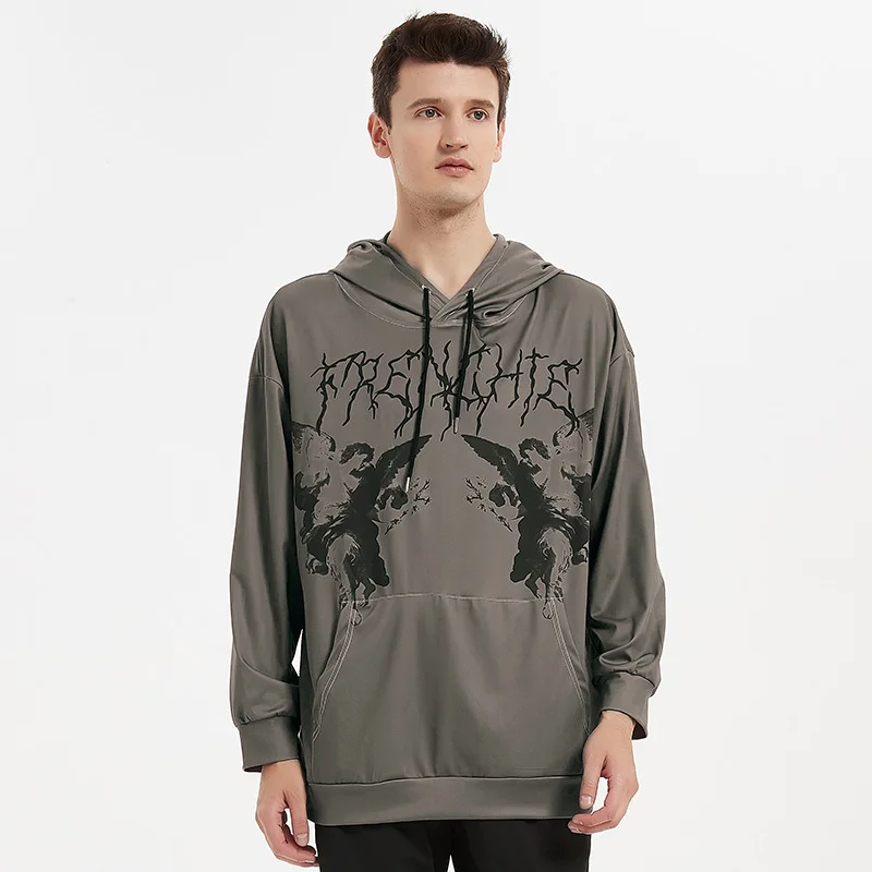 Толстовка мужская оверсайз на молнии свитшот с ангелом худи в стиле Харадзюку Y2K