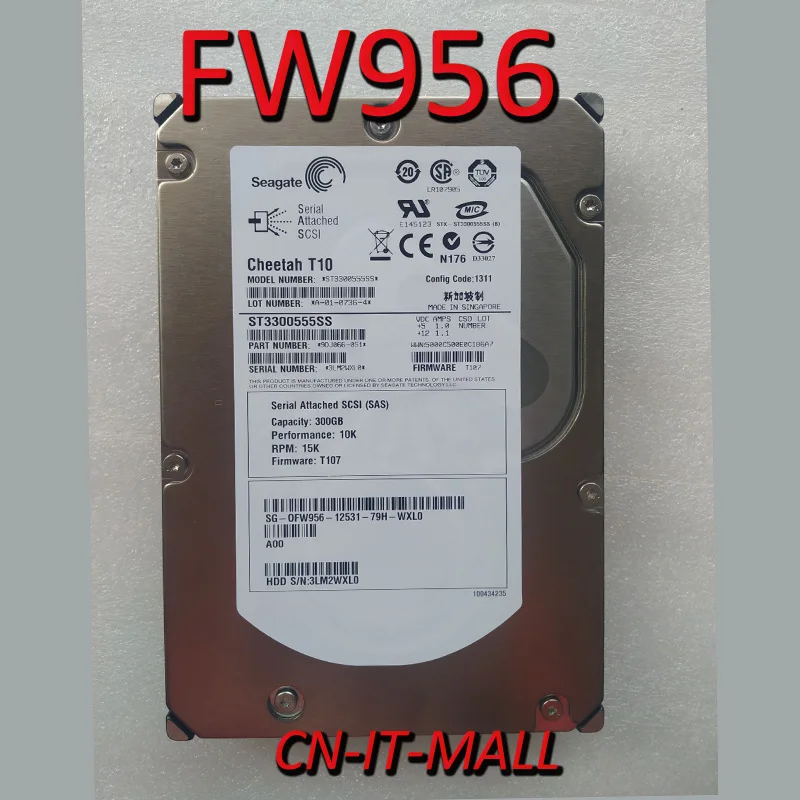 

Pulled ST3300555SS FW956 T10 300GB 10K 3.5 3G SP SAS Hard Drive