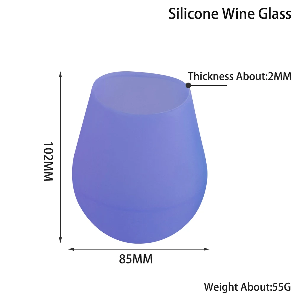 Портативные силиконовые бокалы для вина 330 мл небьющиеся складные вечерние