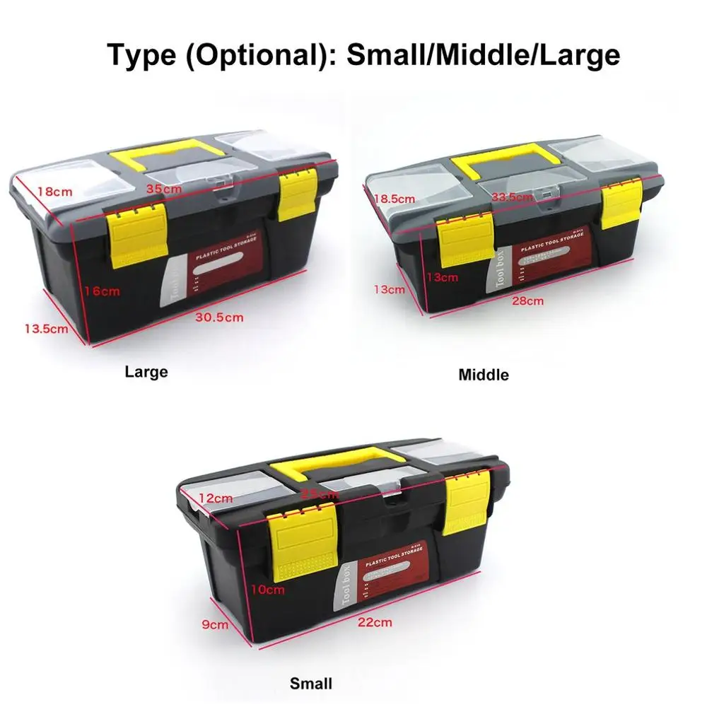 

Large Size Portable Plastic Hardware Toolbox Household Multifunction Maintenance Toolbox Car Storage Box Anti-fall Box Tool Case