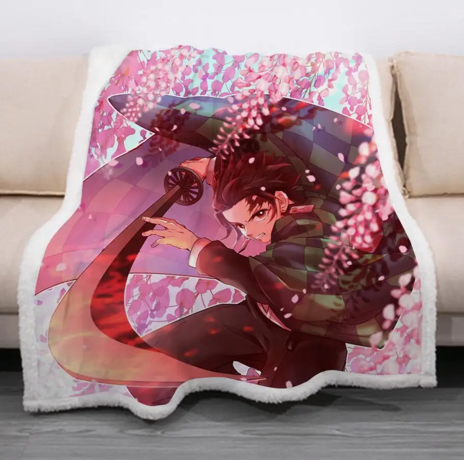 Одеяло с забавными персонажами из аниме рассекающий демонов Kimetsu No Yaib одеяло 3D