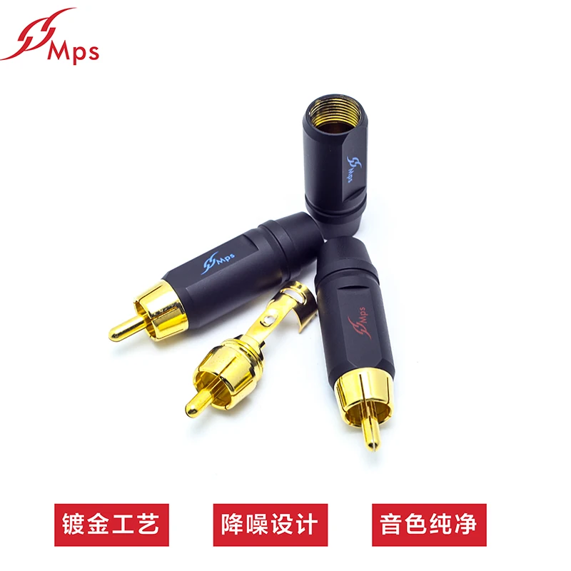 Hi Fi MPS Fuse 8 аудио медный 24K позолоченный RCA разъем lotus для мм кабеля CD DVD усилителя DAC