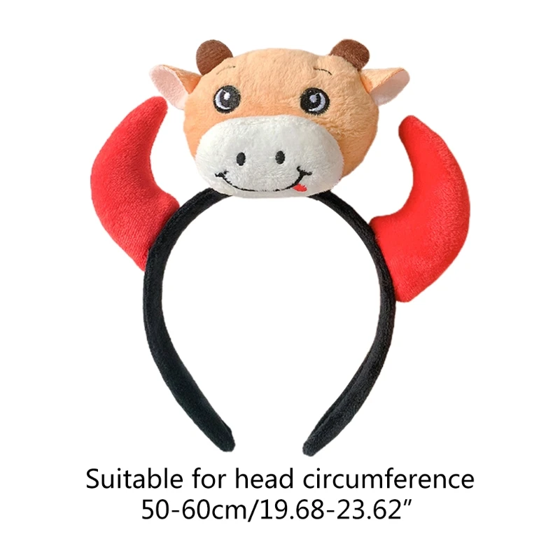 Повязка на голову в китайском и новогоднем стиле из бычьей кожи забавная