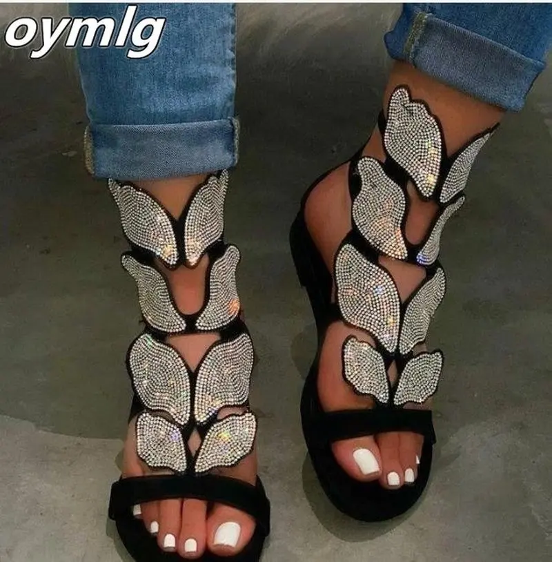 Новинка 2020 стразы женские весенне-летние мягкие Нескользящие сандалии прочные