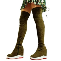 thigh high boots women platform wedge stretchy over the knee fashion sneaker boots high heels slim leg party pumps eur 34 eur 46